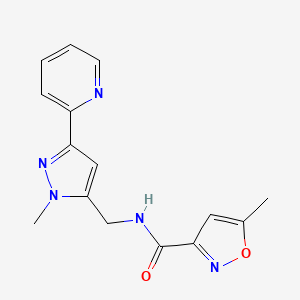 5-Methyl-N-[(2-methyl-5-pyridin-2-ylpyrazol-3-yl)methyl]-1,2-oxazole-3-carboxamide