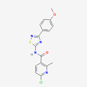 molecular formula C16H13ClN4O2S B2933647 6-chloro-N-[3-(4-methoxyphenyl)-1,2,4-thiadiazol-5-yl]-2-methylpyridine-3-carboxamide CAS No. 2094232-87-6