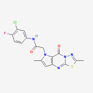 N-(3-chloro-4-fluorophenyl)-2-(2,7-dimethyl-5-oxopyrrolo[3,2-d][1,3,4]thiadiazolo[3,2-a]pyrimidin-6(5H)-yl)acetamide