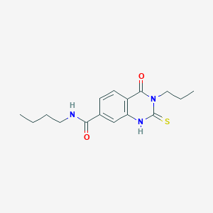 molecular formula C16H21N3O2S B2933659 N-丁基-4-氧代-3-丙基-2-硫亚甲基-1H-喹唑啉-7-甲酰胺 CAS No. 403727-71-9