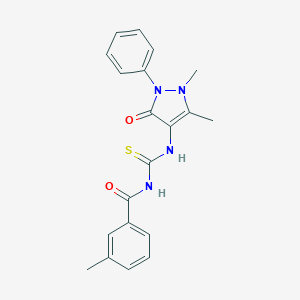 molecular formula C20H20N4O2S B293366 N-(1,5-dimethyl-3-oxo-2-phenyl-2,3-dihydro-1H-pyrazol-4-yl)-N'-(3-methylbenzoyl)thiourea 