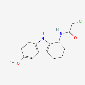 molecular formula C15H17ClN2O2 B2933663 2-Chloro-N-(6-methoxy-2,3,4,9-tetrahydro-1H-carbazol-1-yl)acetamide CAS No. 2411307-76-9