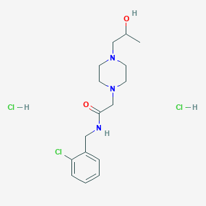 molecular formula C16H26Cl3N3O2 B2933672 N-(2-chlorobenzyl)-2-(4-(2-hydroxypropyl)piperazin-1-yl)acetamide dihydrochloride CAS No. 1396869-44-5