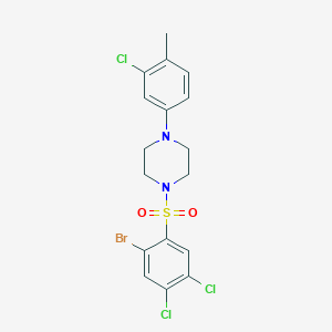molecular formula C17H16BrCl3N2O2S B2933684 1-(2-Bromo-4,5-dichlorobenzenesulfonyl)-4-(3-chloro-4-methylphenyl)piperazine CAS No. 2361794-48-9
