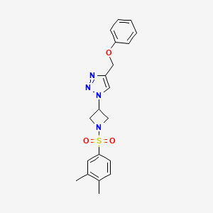 molecular formula C20H22N4O3S B2933685 1-(1-((3,4-二甲基苯基)磺酰基)氮杂环丁-3-基)-4-(苯氧基甲基)-1H-1,2,3-三唑 CAS No. 2034249-87-9