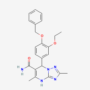 molecular formula C23H25N5O3 B2933687 7-(4-(苄氧基)-3-乙氧基苯基)-2,5-二甲基-4,7-二氢-[1,2,4]三唑并[1,5-a]嘧啶-6-甲酰胺 CAS No. 899997-63-8