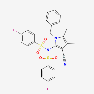 N-(1-benzyl-3-cyano-4,5-dimethyl-1H-pyrrol-2-yl)-4-fluoro-N-[(4-fluorophenyl)sulfonyl]benzenesulfonamide