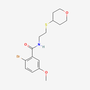 2-bromo-5-methoxy-N-(2-((tetrahydro-2H-pyran-4-yl)thio)ethyl)benzamide