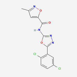 molecular formula C13H8Cl2N4O3 B2933701 N-(5-(2,5-dichlorophenyl)-1,3,4-oxadiazol-2-yl)-3-methylisoxazole-5-carboxamide CAS No. 946318-99-6