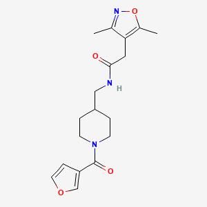2-(3,5-dimethylisoxazol-4-yl)-N-((1-(furan-3-carbonyl)piperidin-4-yl)methyl)acetamide
