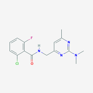 2-Chloro-N-[[2-(dimethylamino)-6-methylpyrimidin-4-yl]methyl]-6-fluorobenzamide