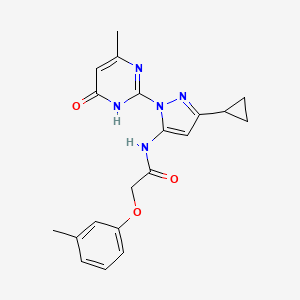 N-(3-cyclopropyl-1-(4-methyl-6-oxo-1,6-dihydropyrimidin-2-yl)-1H-pyrazol-5-yl)-2-(m-tolyloxy)acetamide