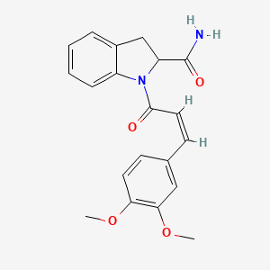 (Z)-1-(3-(3,4-dimethoxyphenyl)acryloyl)indoline-2-carboxamide