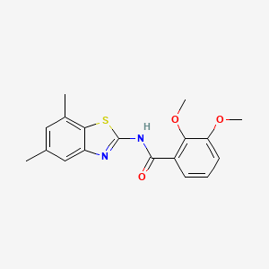 molecular formula C18H18N2O3S B2933720 N-(5,7-dimethyl-1,3-benzothiazol-2-yl)-2,3-dimethoxybenzamide CAS No. 895443-68-2
