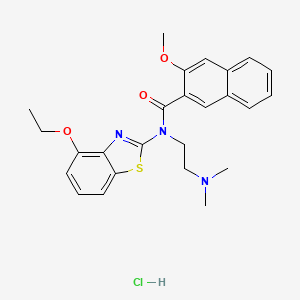 molecular formula C25H28ClN3O3S B2933726 N-(2-(二甲氨基)乙基)-N-(4-乙氧基苯并[d]噻唑-2-基)-3-甲氧基-2-萘酰胺盐酸盐 CAS No. 1177810-56-8