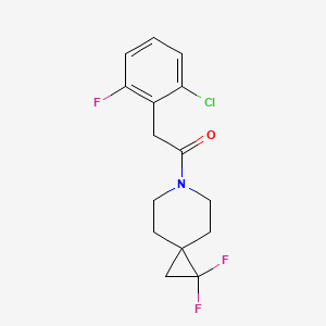 molecular formula C15H15ClF3NO B2933733 2-(2-氯-6-氟苯基)-1-(1,1-二氟-6-氮杂螺[2.5]辛-6-基)乙烷-1-酮 CAS No. 2195876-45-8
