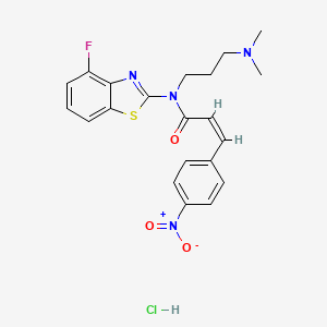 molecular formula C21H22ClFN4O3S B2933734 (Z)-N-(3-(dimethylamino)propyl)-N-(4-fluorobenzo[d]thiazol-2-yl)-3-(4-nitrophenyl)acrylamide hydrochloride CAS No. 1321936-92-8