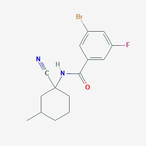 molecular formula C15H16BrFN2O B2933737 3-Bromo-N-(1-cyano-3-methylcyclohexyl)-5-fluorobenzamide CAS No. 2127733-00-8