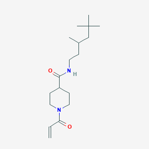 molecular formula C18H32N2O2 B2933738 1-Prop-2-enoyl-N-(3,5,5-trimethylhexyl)piperidine-4-carboxamide CAS No. 2361822-95-7