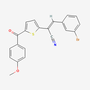 molecular formula C21H14BrNO2S B2933739 3-(3-Bromophenyl)-2-[5-(4-methoxybenzoyl)-2-thienyl]acrylonitrile CAS No. 338966-70-4