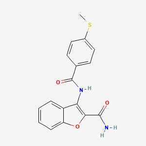 molecular formula C17H14N2O3S B2933741 3-(4-(Methylthio)benzamido)benzofuran-2-carboxamide CAS No. 896353-65-4