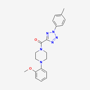 molecular formula C20H22N6O2 B2933747 (4-(2-甲氧基苯基)哌嗪-1-基)(2-(对甲苯基)-2H-四唑-5-基)甲酮 CAS No. 1396795-14-4