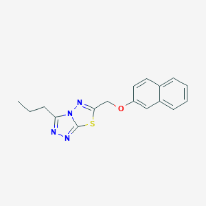 molecular formula C17H16N4OS B293375 2-Naphthyl (3-propyl[1,2,4]triazolo[3,4-b][1,3,4]thiadiazol-6-yl)methyl ether 
