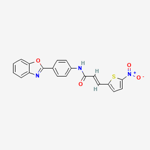 molecular formula C20H13N3O4S B2933752 (E)-N-(4-(benzo[d]oxazol-2-yl)phenyl)-3-(5-nitrothiophen-2-yl)acrylamide CAS No. 477503-97-2