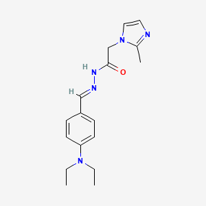 N-[(E)-[4-(diethylamino)phenyl]methylideneamino]-2-(2-methylimidazol-1-yl)acetamide