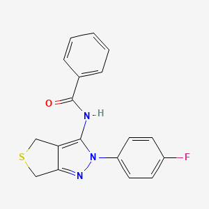 molecular formula C18H14FN3OS B2933771 N-(2-(4-fluorophenyl)-4,6-dihydro-2H-thieno[3,4-c]pyrazol-3-yl)benzamide CAS No. 681268-71-3