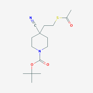 Tert-butyl 4-(2-acetylsulfanylethyl)-4-cyanopiperidine-1-carboxylate