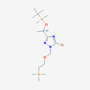 2-[[5-Bromo-3-[1-[tert-butyl(dimethyl)silyl]oxyethyl]-1,2,4-triazol-1-yl]methoxy]ethyl-trimethylsilane