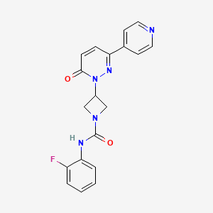 molecular formula C19H16FN5O2 B2933787 N-(2-Fluorophenyl)-3-(6-oxo-3-pyridin-4-ylpyridazin-1-yl)azetidine-1-carboxamide CAS No. 2380189-23-9