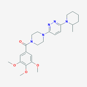 molecular formula C24H33N5O4 B2933790 (4-(6-(2-Methylpiperidin-1-yl)pyridazin-3-yl)piperazin-1-yl)(3,4,5-trimethoxyphenyl)methanone CAS No. 899994-87-7