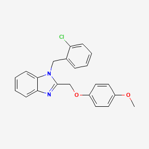 molecular formula C22H19ClN2O2 B2933792 1-(2-氯苄基)-2-[(4-甲氧基苯氧基)甲基]-1H-苯并咪唑 CAS No. 432015-28-6