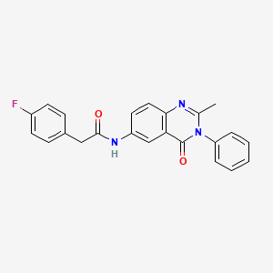 molecular formula C23H18FN3O2 B2933794 2-(4-fluorophenyl)-N-(2-methyl-4-oxo-3-phenyl-3,4-dihydroquinazolin-6-yl)acetamide CAS No. 1171986-55-2