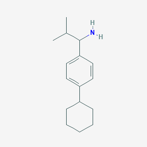 molecular formula C16H25N B2933801 1-(4-Cyclohexylphenyl)-2-methylpropan-1-amine CAS No. 863668-06-8