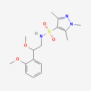 molecular formula C16H23N3O4S B2933802 N-(2-甲氧基-2-(2-甲氧基苯基)乙基)-1,3,5-三甲基-1H-吡唑-4-磺酰胺 CAS No. 1798525-22-0