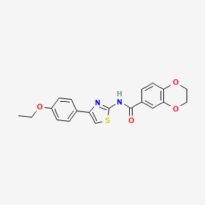 molecular formula C20H18N2O4S B2933804 N-[4-(4-ethoxyphenyl)-1,3-thiazol-2-yl]-2,3-dihydro-1,4-benzodioxine-6-carboxamide CAS No. 477551-06-7