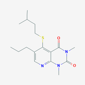 molecular formula C17H25N3O2S B2933807 5-(isopentylthio)-1,3-dimethyl-6-propylpyrido[2,3-d]pyrimidine-2,4(1H,3H)-dione CAS No. 900004-67-3