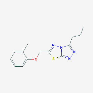 molecular formula C14H16N4OS B293382 6-[(2-Methylphenoxy)methyl]-3-propyl[1,2,4]triazolo[3,4-b][1,3,4]thiadiazole 