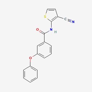 molecular formula C18H12N2O2S B2933822 N-(3-cyanothiophen-2-yl)-3-phenoxybenzamide CAS No. 908552-09-0