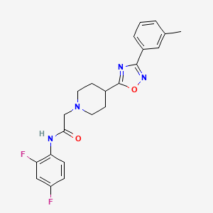 molecular formula C22H22F2N4O2 B2933823 N-(2,4-difluorophenyl)-2-{4-[3-(3-methylphenyl)-1,2,4-oxadiazol-5-yl]piperidin-1-yl}acetamide CAS No. 1251567-83-5
