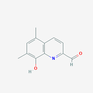 molecular formula C12H11NO2 B2933825 8-Hydroxy-5,7-dimethylquinoline-2-carbaldehyde CAS No. 6563-24-2