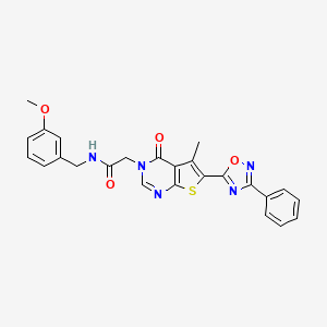 N-(3-methoxybenzyl)-2-(5-methyl-4-oxo-6-(3-phenyl-1,2,4-oxadiazol-5-yl)thieno[2,3-d]pyrimidin-3(4H)-yl)acetamide