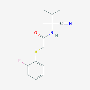 N-(1-cyano-1,2-dimethylpropyl)-2-[(2-fluorophenyl)sulfanyl]acetamide