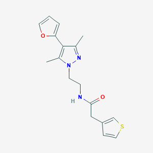 N-(2-(4-(furan-2-yl)-3,5-dimethyl-1H-pyrazol-1-yl)ethyl)-2-(thiophen-3-yl)acetamide