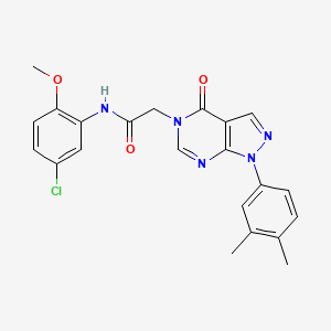 molecular formula C22H20ClN5O3 B2933861 N-(5-氯-2-甲氧基苯基)-2-(1-(3,4-二甲基苯基)-4-氧代-1H-吡唑并[3,4-d]嘧啶-5(4H)-基)乙酰胺 CAS No. 852451-41-3
