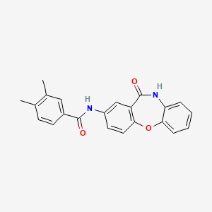 molecular formula C22H18N2O3 B2933866 3,4-dimethyl-N-(11-oxo-10,11-dihydrodibenzo[b,f][1,4]oxazepin-2-yl)benzamide CAS No. 922108-80-3