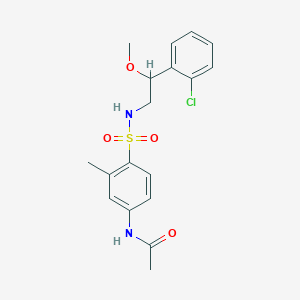 molecular formula C18H21ClN2O4S B2933877 N-(4-(N-(2-(2-chlorophenyl)-2-methoxyethyl)sulfamoyl)-3-methylphenyl)acetamide CAS No. 1798515-81-7